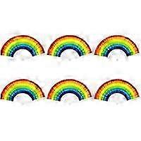 Rainbow Fan, 6 Pieces Dancing Decorative Hand Fan Summer Folding Fan