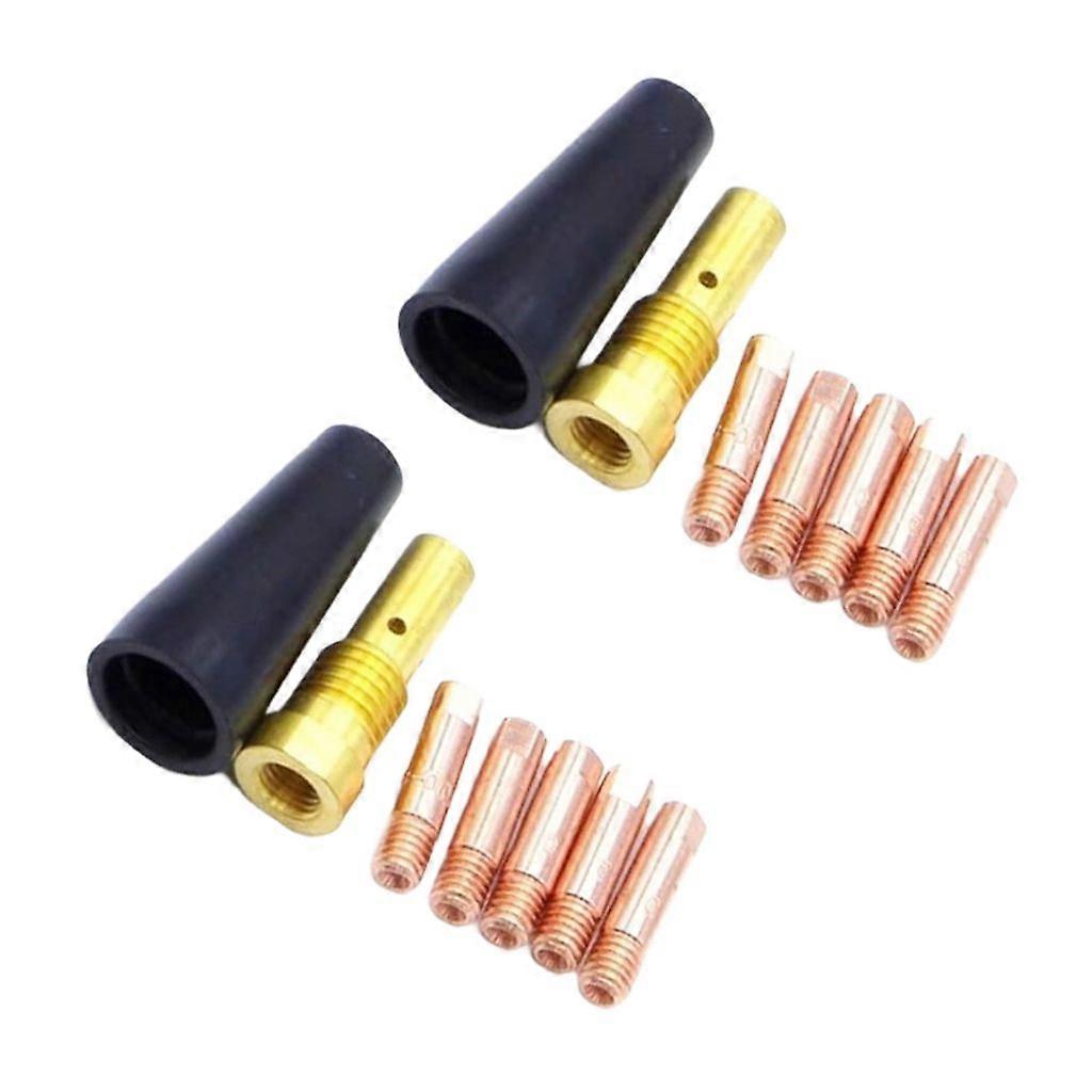 14Pcs Gasless Nozzle Tips Cores Nozzle Contact Tips Gas Diffusers Mig