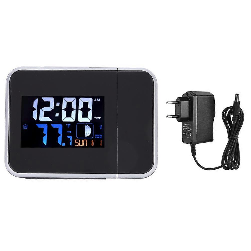 Multifunctional Radio Wave Electronic Alarm Clock Digital Projection Clock for Home Office UseEU Plug 220V