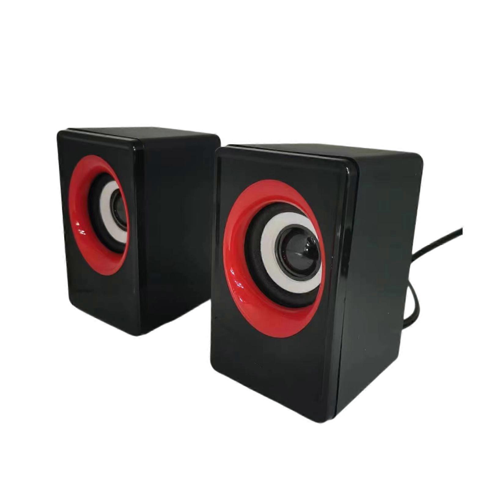 USB Computer Speakers Set Big Q Eggs Subwoofer Speaker Suitable for Multimedias Activity Laptop Computer Speakers Red