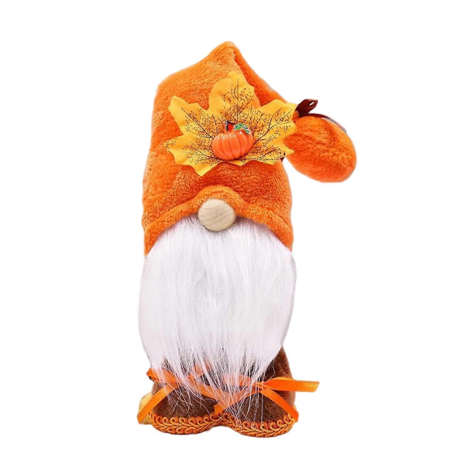 Plush Doll Harvest Dwarf Figurines Handmade Fabric Gnomes for Thanksgiving and Home Decoration