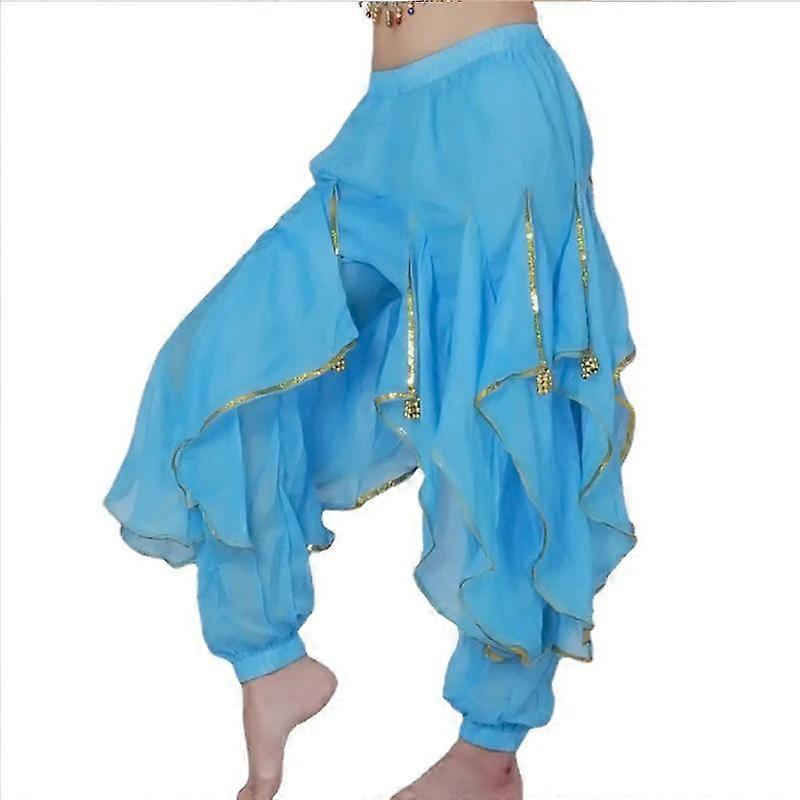 Chiffon Belly Dance Harem Pants Arabic Halloween Lantern Shiny Sequins Pants Fancy Pants Bloomers Trousers For Dancing Women