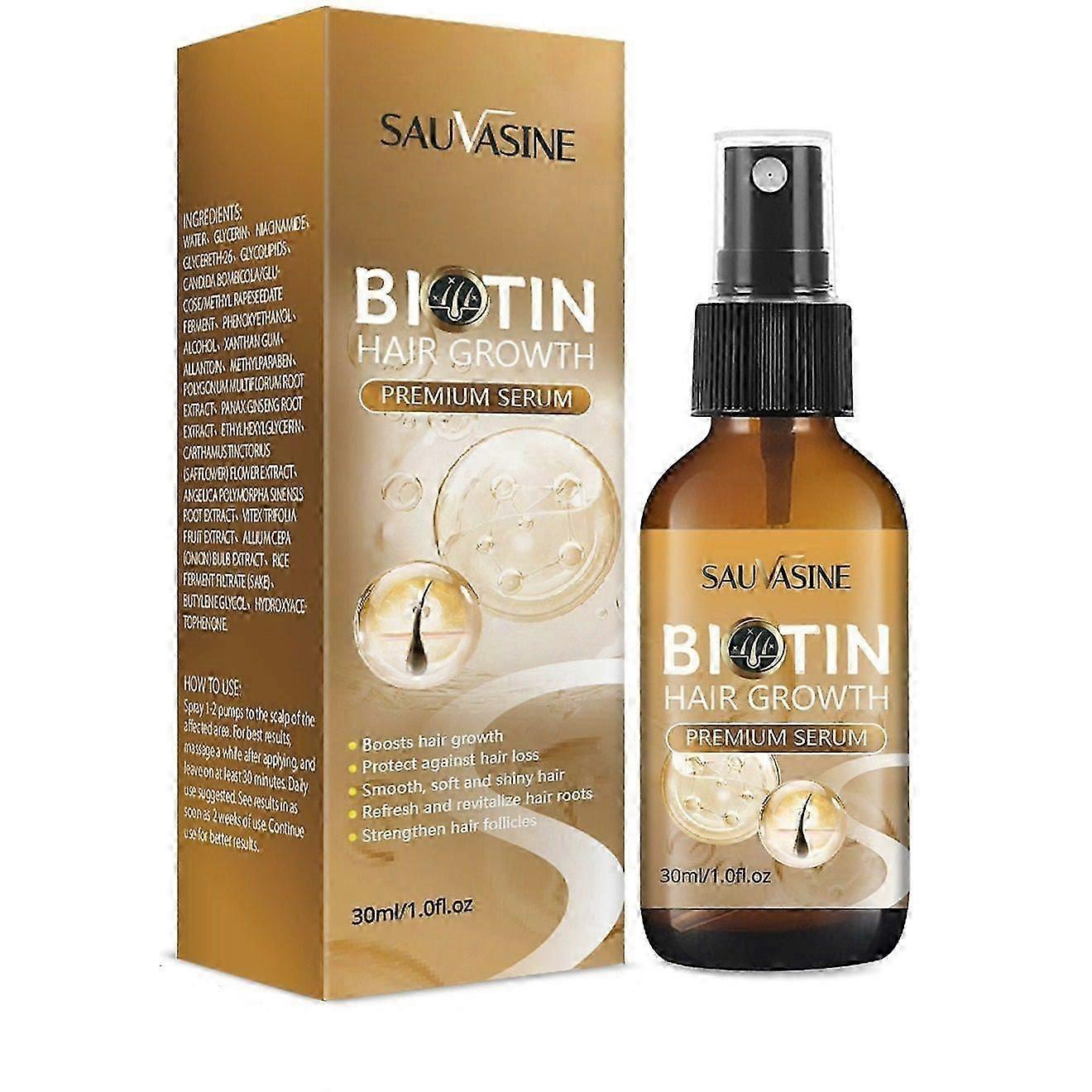 بخاخ نمو الشعر البيوتين ، بخاخ تكثيف الشعر بالبيوتين ، مصل عشبي لتكثيف البيوتين ، مصل مضاد لتساقط الشعر ، يغذي الشعر وفروة الرأس