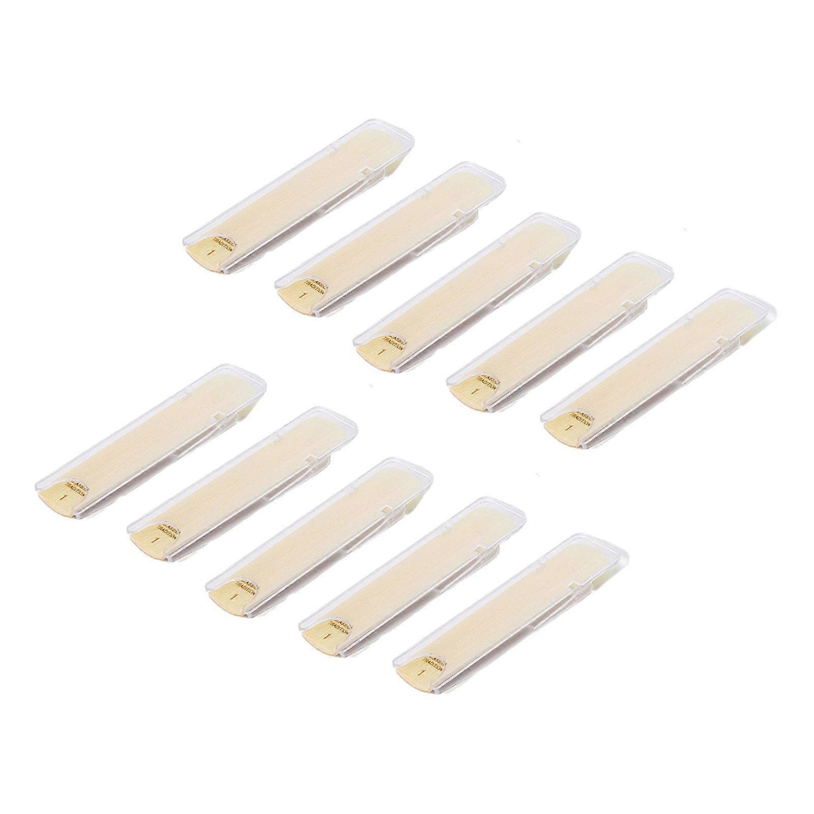 10 Pieces Saxophone Reeds with Individual Case Portable for Soprano Spare Parts