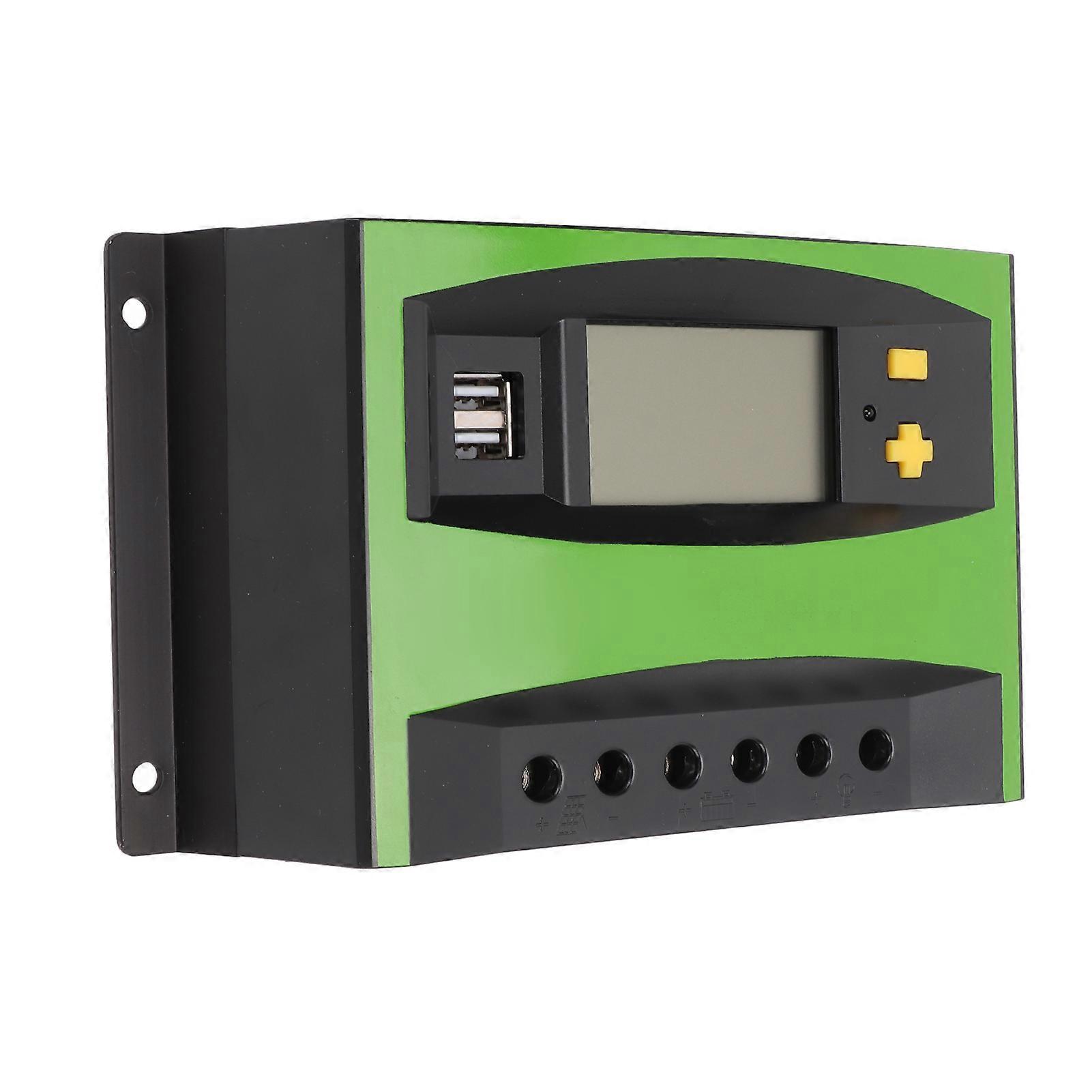 40A Solar Charge Controller with LCD, Dual USB, and Auto Timing for 12V/24V Panels