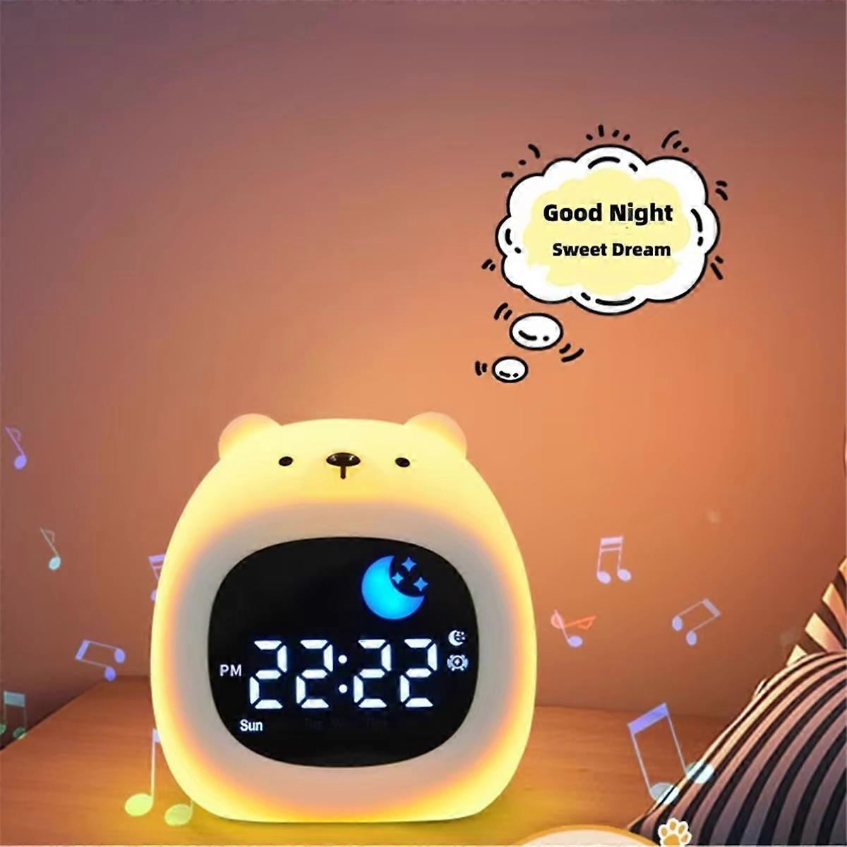 Alarm Clock for Kids Bear-Shape Toddler Sleep Training Clock