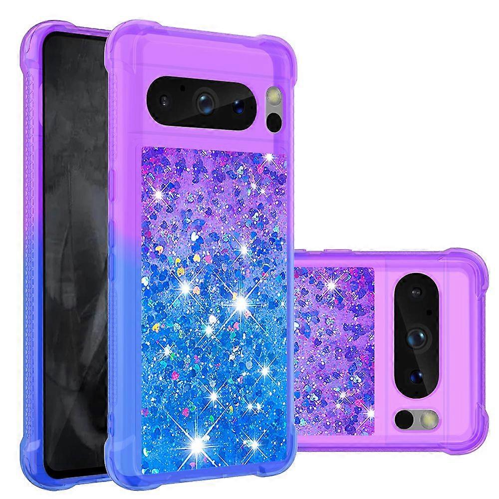 Case for Google Pixel 8 Pro Liquid Glitter Funny Bling Shiny Crystal Flowing Sparkle Moving Cover Clear Bumper Compatible with Google Pixel 8 Pro