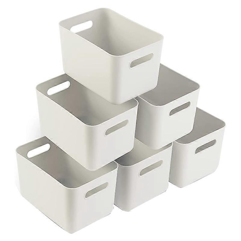 Plastic Storage Boxes - Set of 6 Plastic Baskets