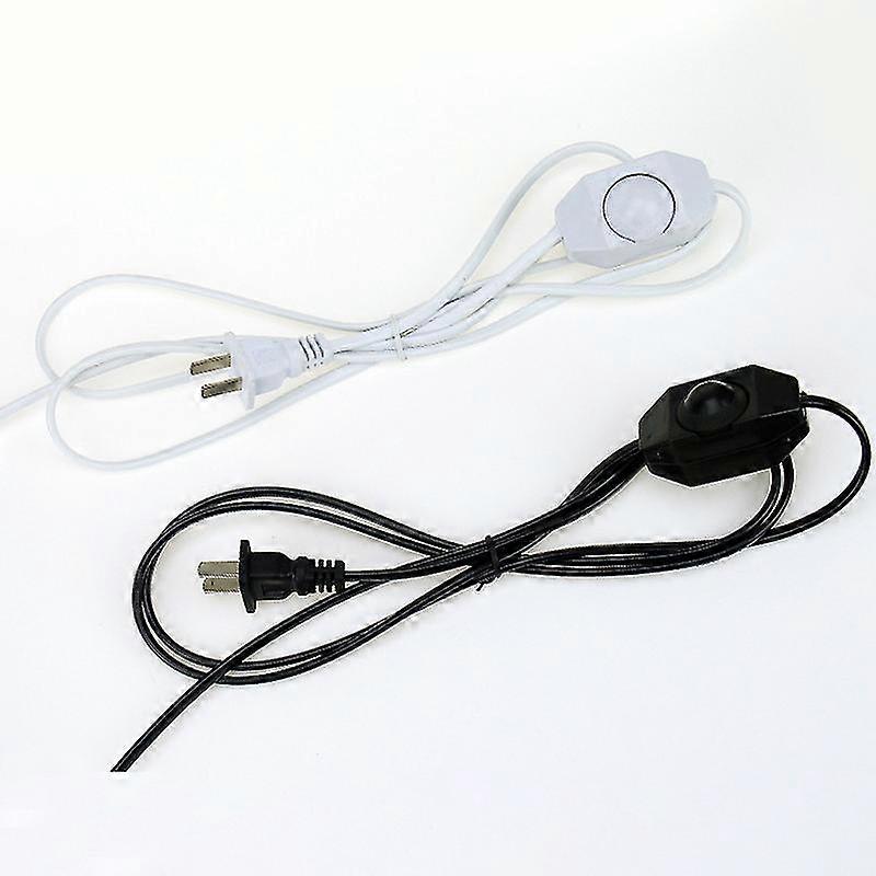 White/Black Lamp Cord with Dimmer Switch AC 220v/110v US Plug