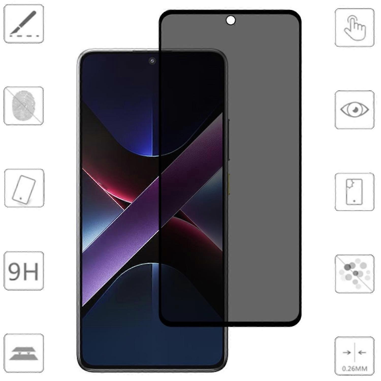 For Xiaomi Poco X7 Pro 5G / Redmi Turbo 4 2x 2.5D Privacy Tempered Glass
