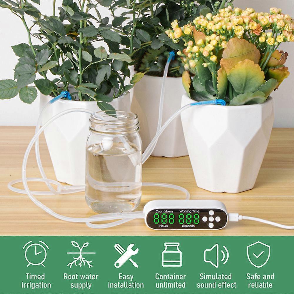 Automatic Watering System for Potted Plants Drip Irrigation Kit Plant Self Watering With Countdown Timer And Led Display 5V USB Power Programmable In