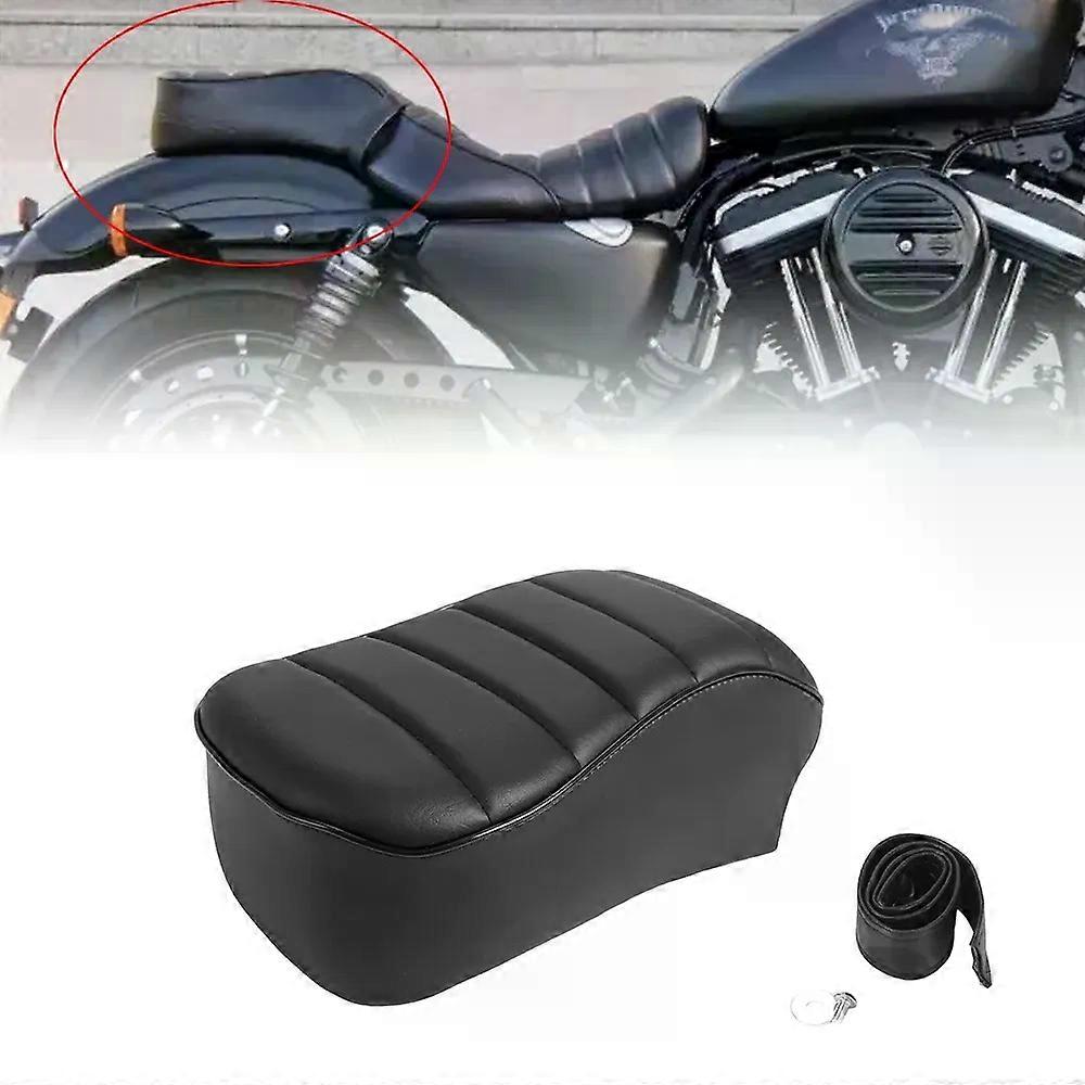 Motorcycle Black Leather Rear Passenger Seat Pillion Cushion compatible for Harl-ey Sportster Iron 883 XL883N 2016-2022