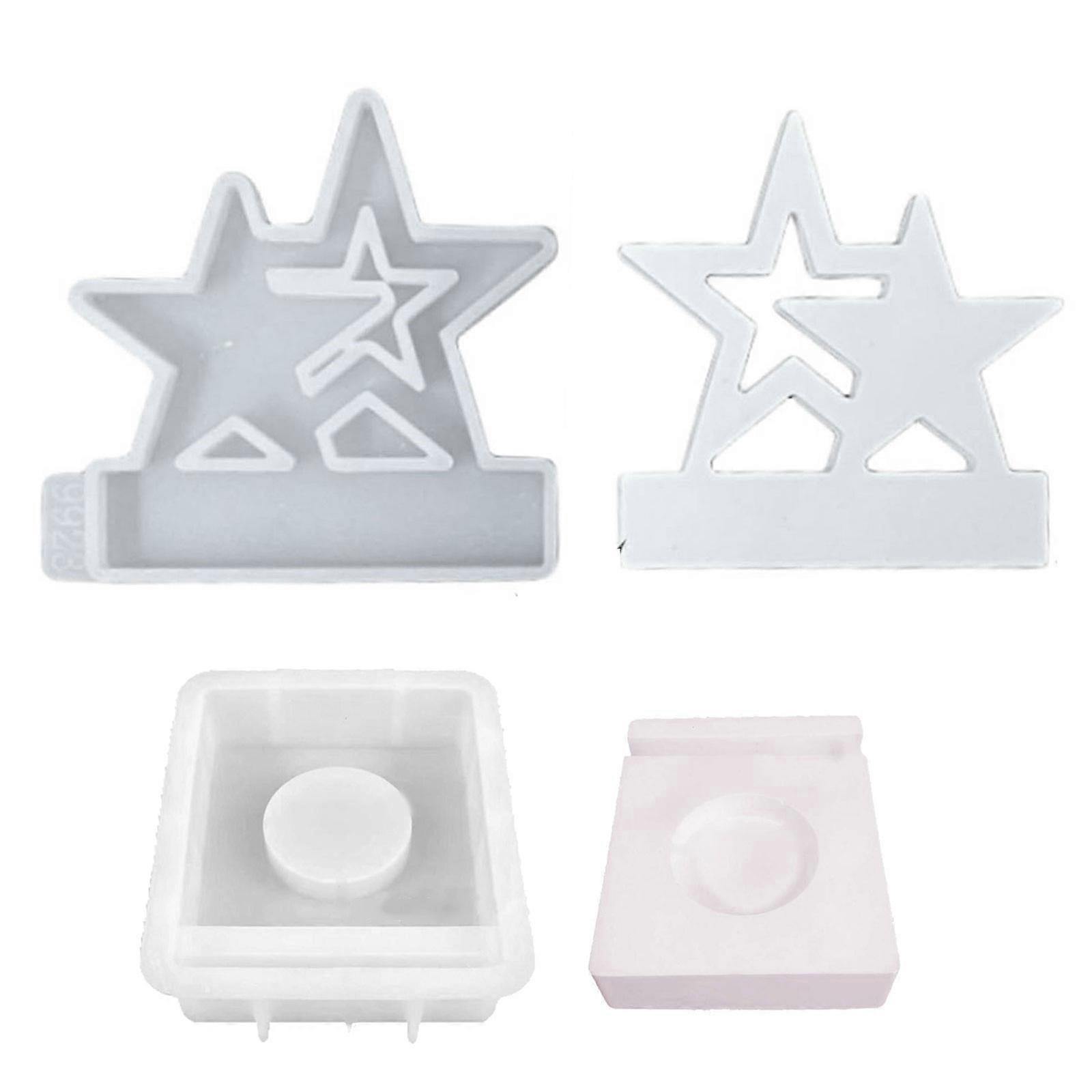 Star Candle Holder Molds with Base for Making Candle Holder