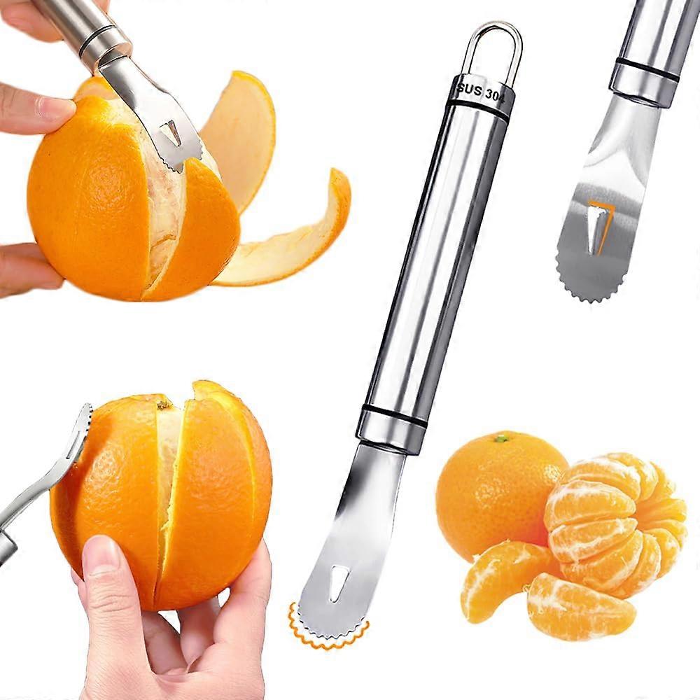 Orange Peeler Tool - Stainless Steel Citrus Peeler with Serrated Handle, Ergonomic, Easy to Use, Durable Design
