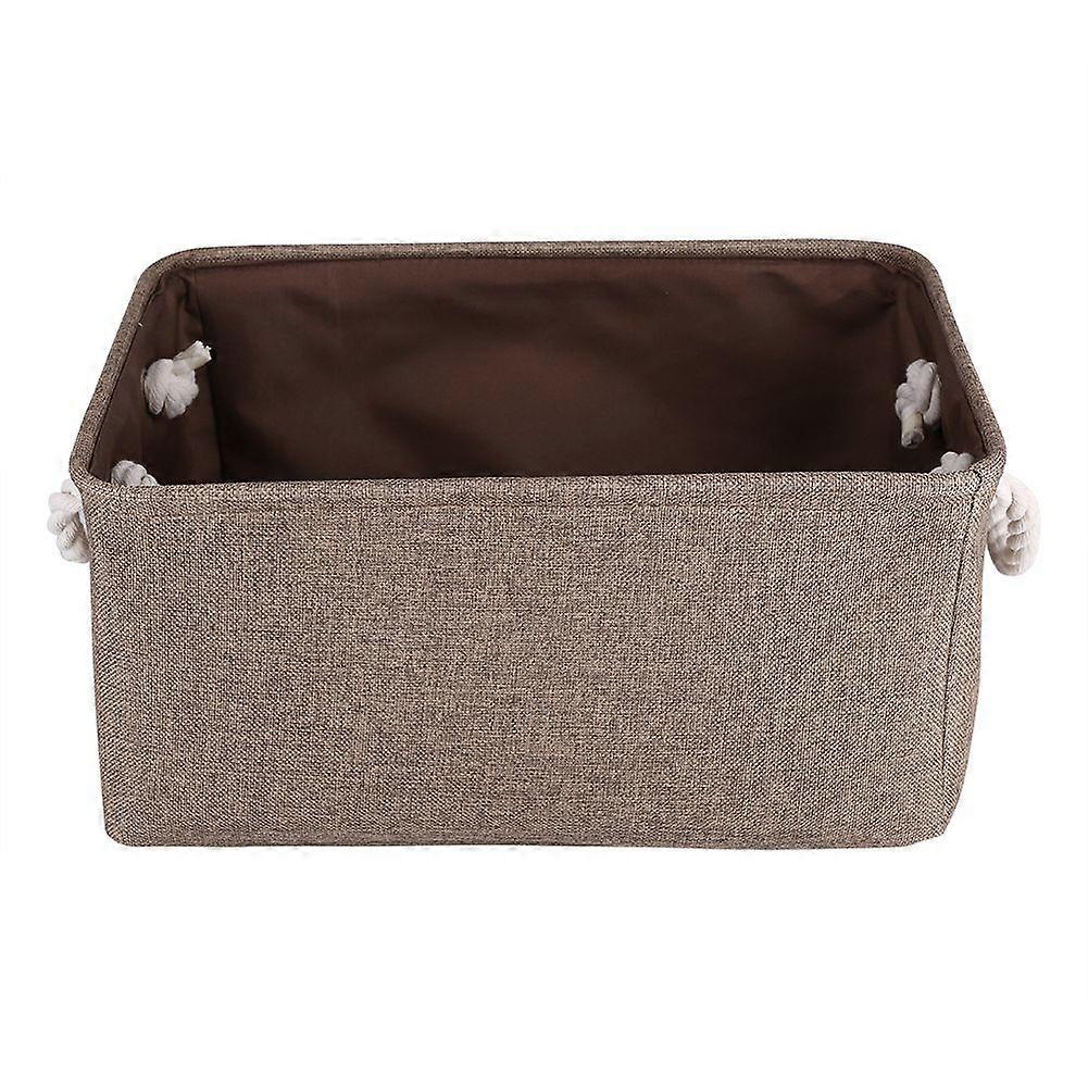 Foldable Flax Storage Bin Basket toy Clothes Towel Laundry Box Container ,Brown