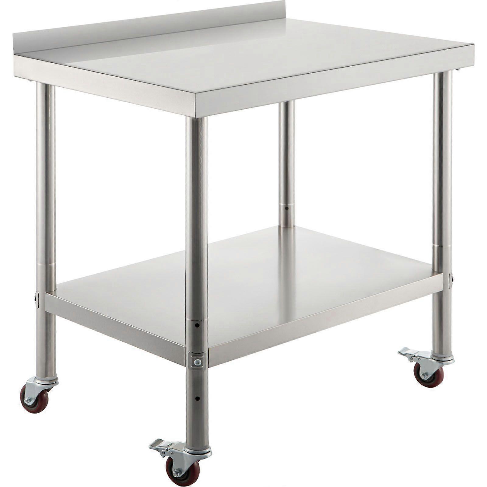 Mesa de preparação de aço inoxidável, 36 x 24 x 35 polegadas, 440lbs capacidade de carga Heavy Duty Metal Worktable