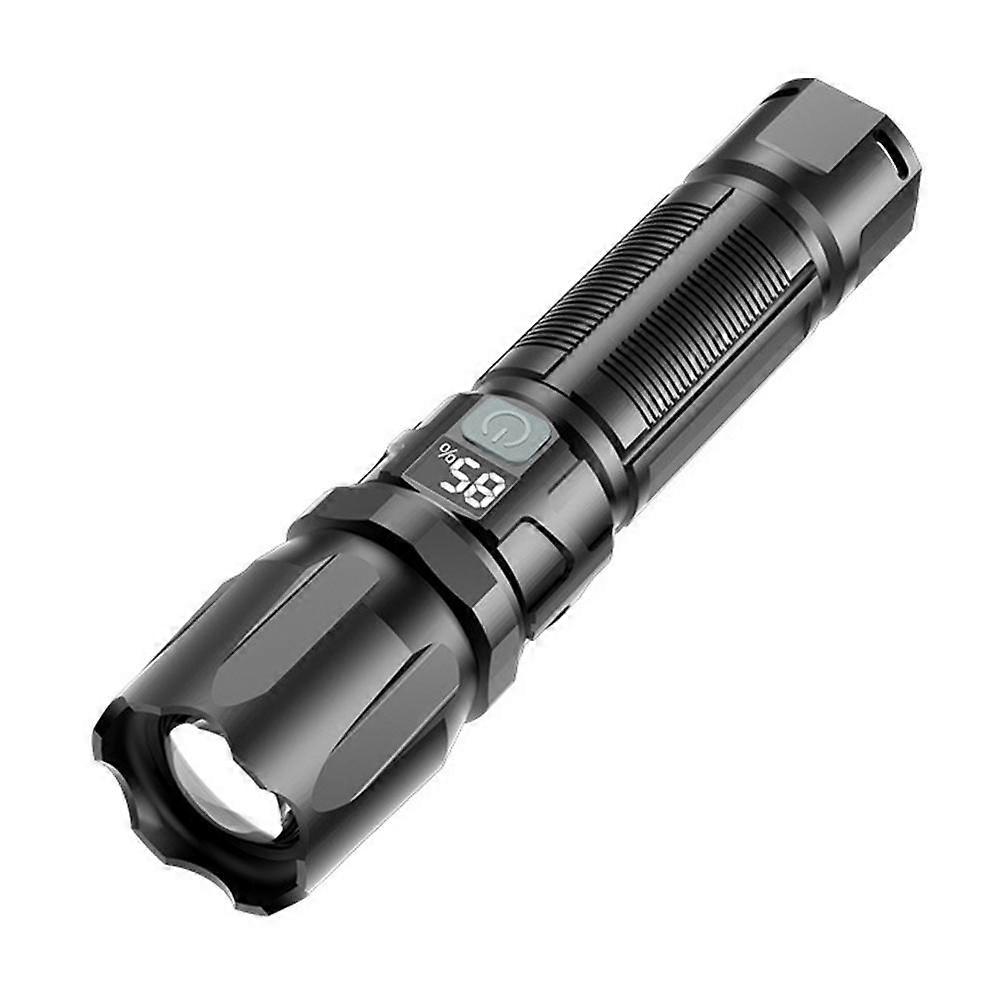 Telescopic Zoom Flashlight LED Rechargeable Torch Lamp with Charging Cable