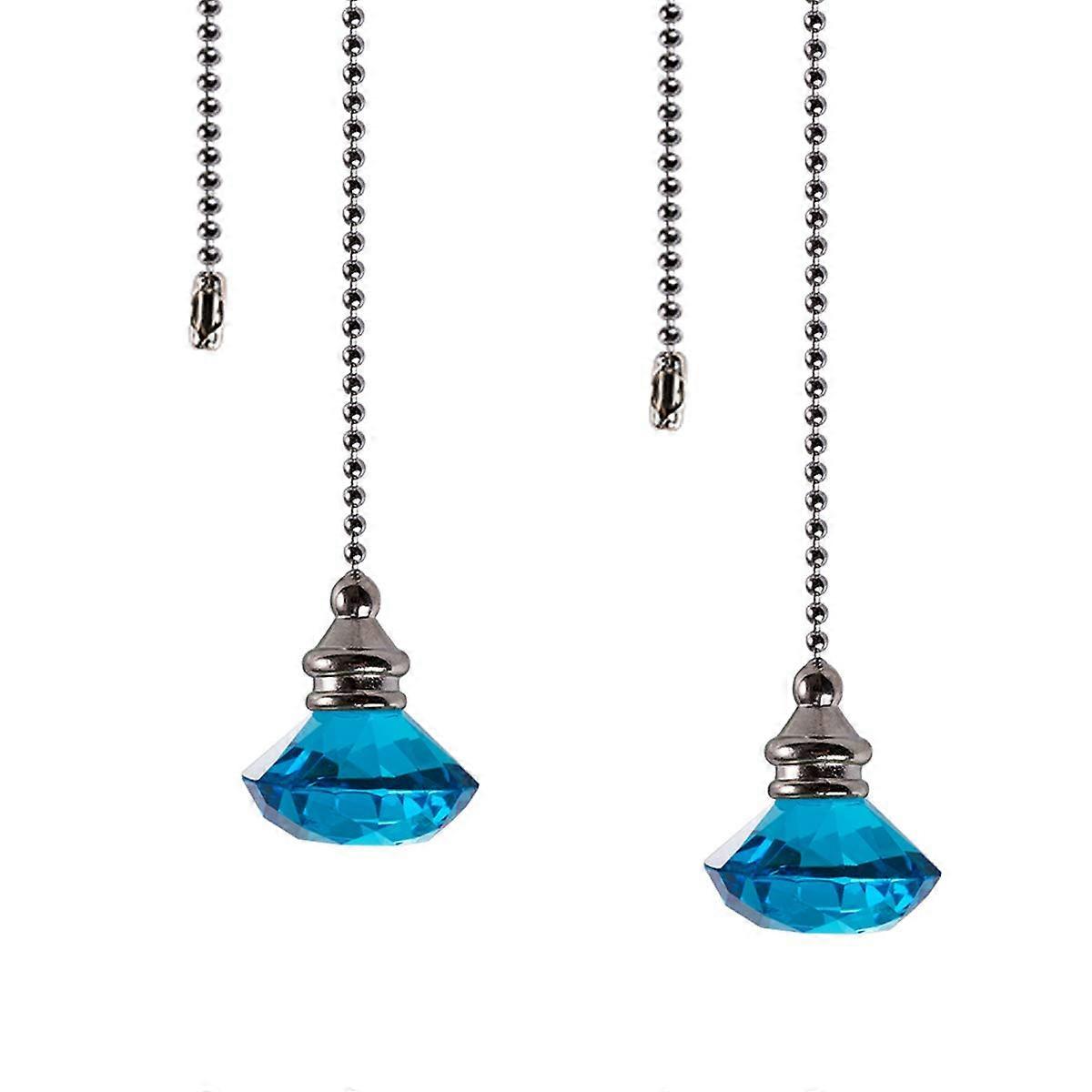 Ceiling fan chain chain set - 2 parts light blue rhinestone fan cha attracting 20 -inch