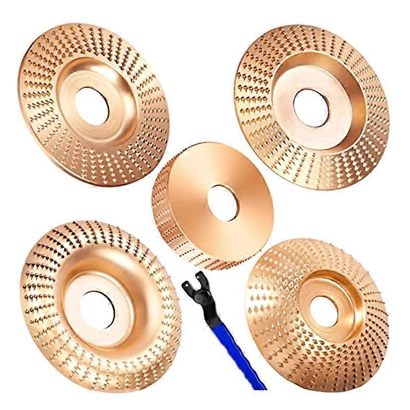 5PCS Wood Carving Disc Set for 4 Inch or 4 1/2 Inch Angle Grinder