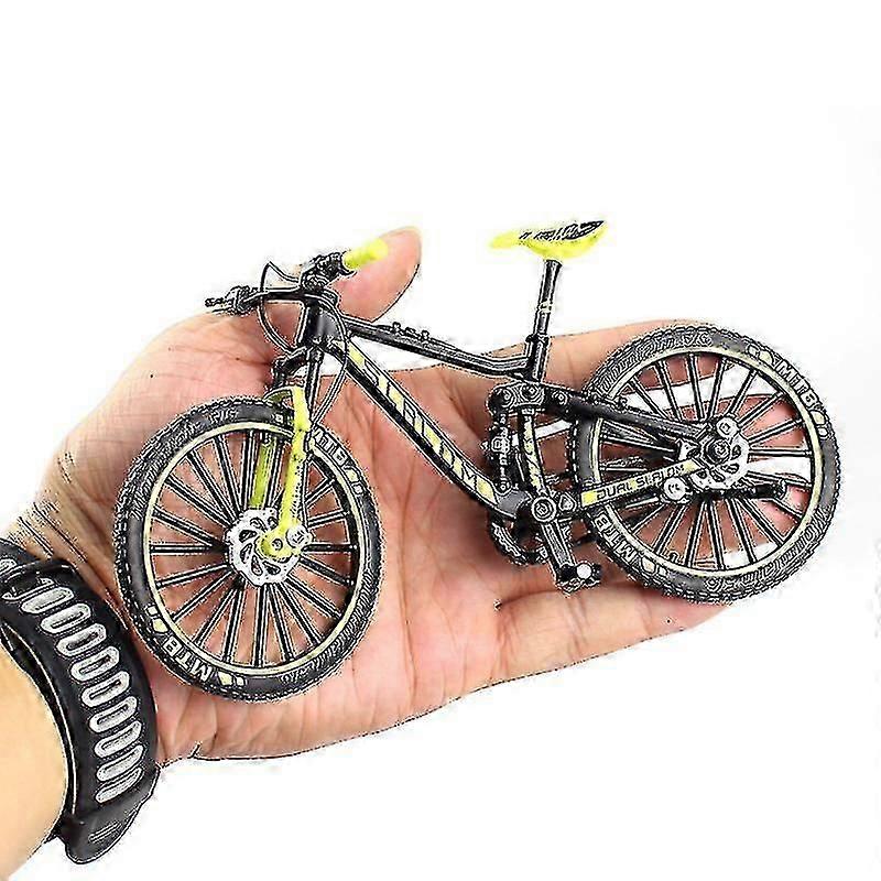 Mini 1:10 Alloy Bicycle Scale Model Desktop Simulation Ornament Finger Mountain Bikes Toy(green)