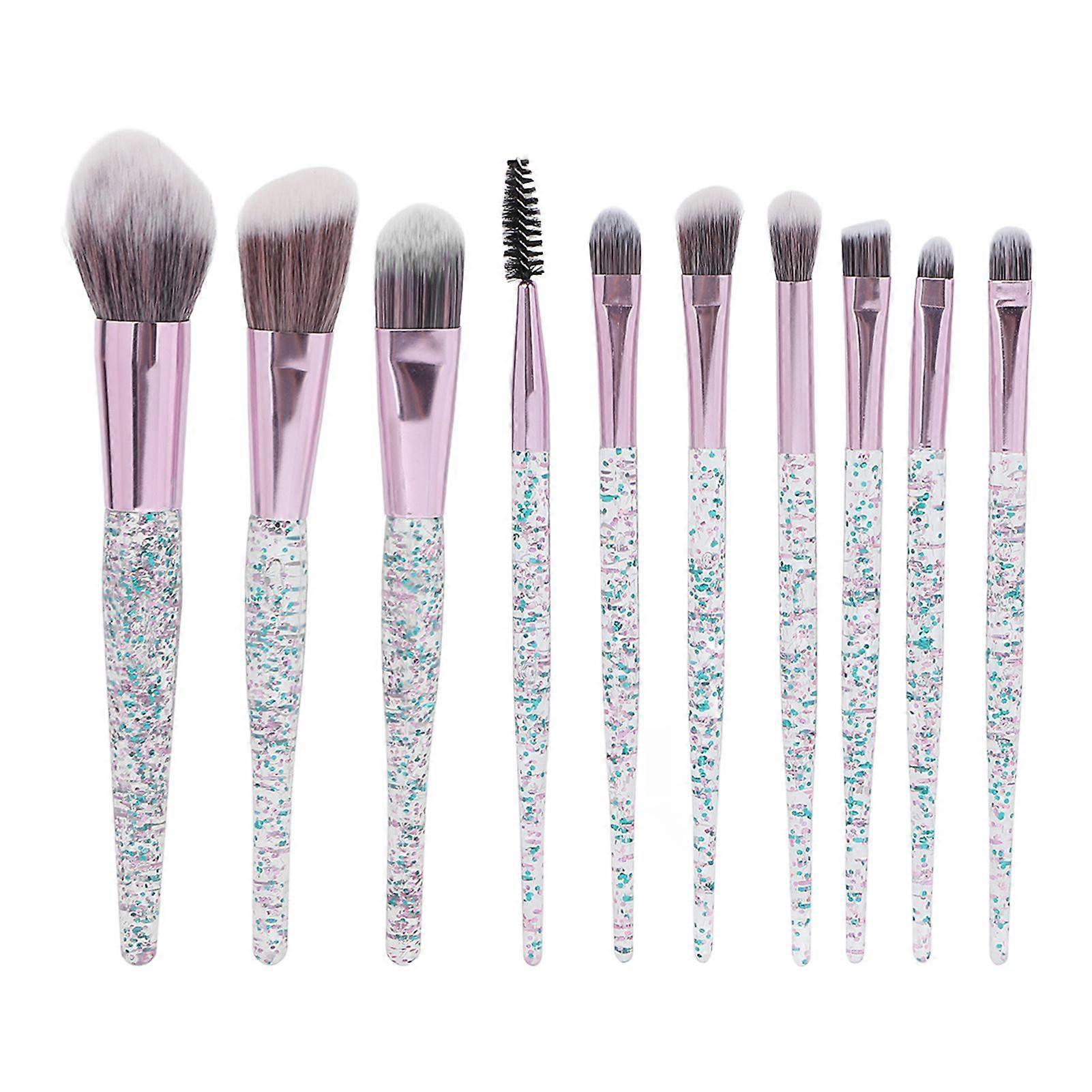 10 Pcs Portable Makeup Brush Set for Eye Shadow and Concealer