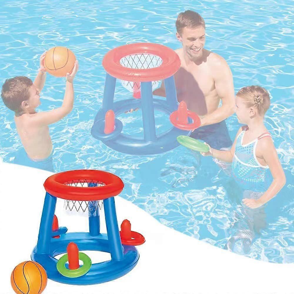 Pool and Basketball Inflatables - Summer Swimming Buoy Throwing Game for Kids and Adults