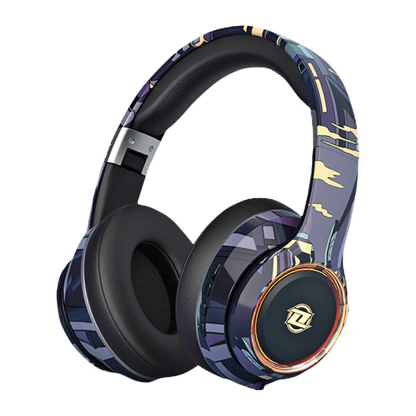 Noise Canceling Headphones Hand-painted Graffiti Style Wireless Over-ear Bluetooth Colorful RGB High-resolution Audio Heavy Three Colors