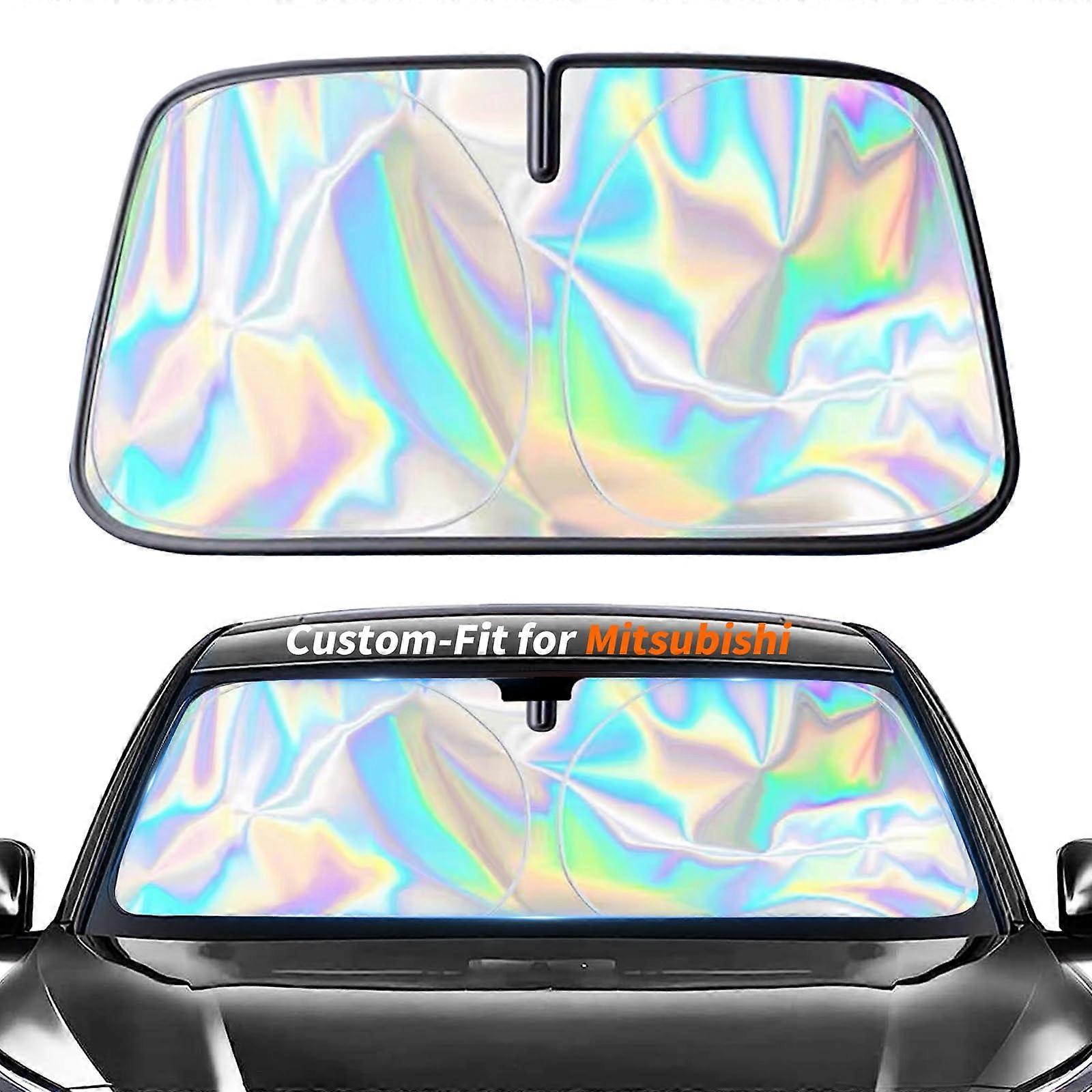 Custom-Fit for Mitsubishi Windshield Sun Shade, Foldable UV Blocking Front Sunshade for Mitsubishi Eclipse Cross, Silver