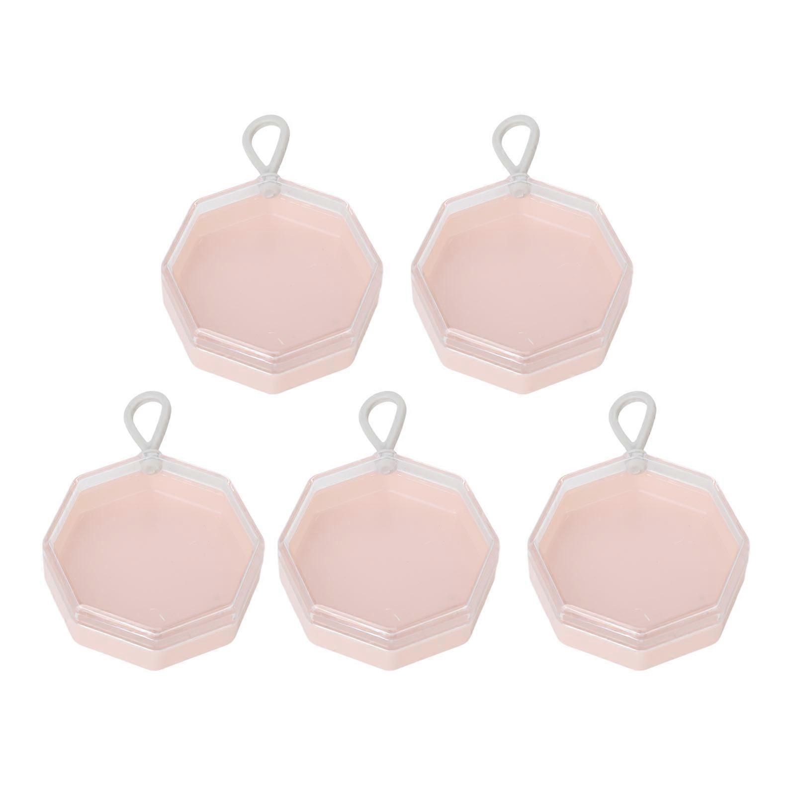 5Pcs Powder Puff Storage Box Case Portable Organizer Container Transparent Plastic