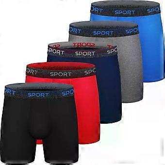 5 pezzi boxer da uomo biancheria intima in cotone 6 No Ride Up Regular Stretch elastico a banda larga Boxer
