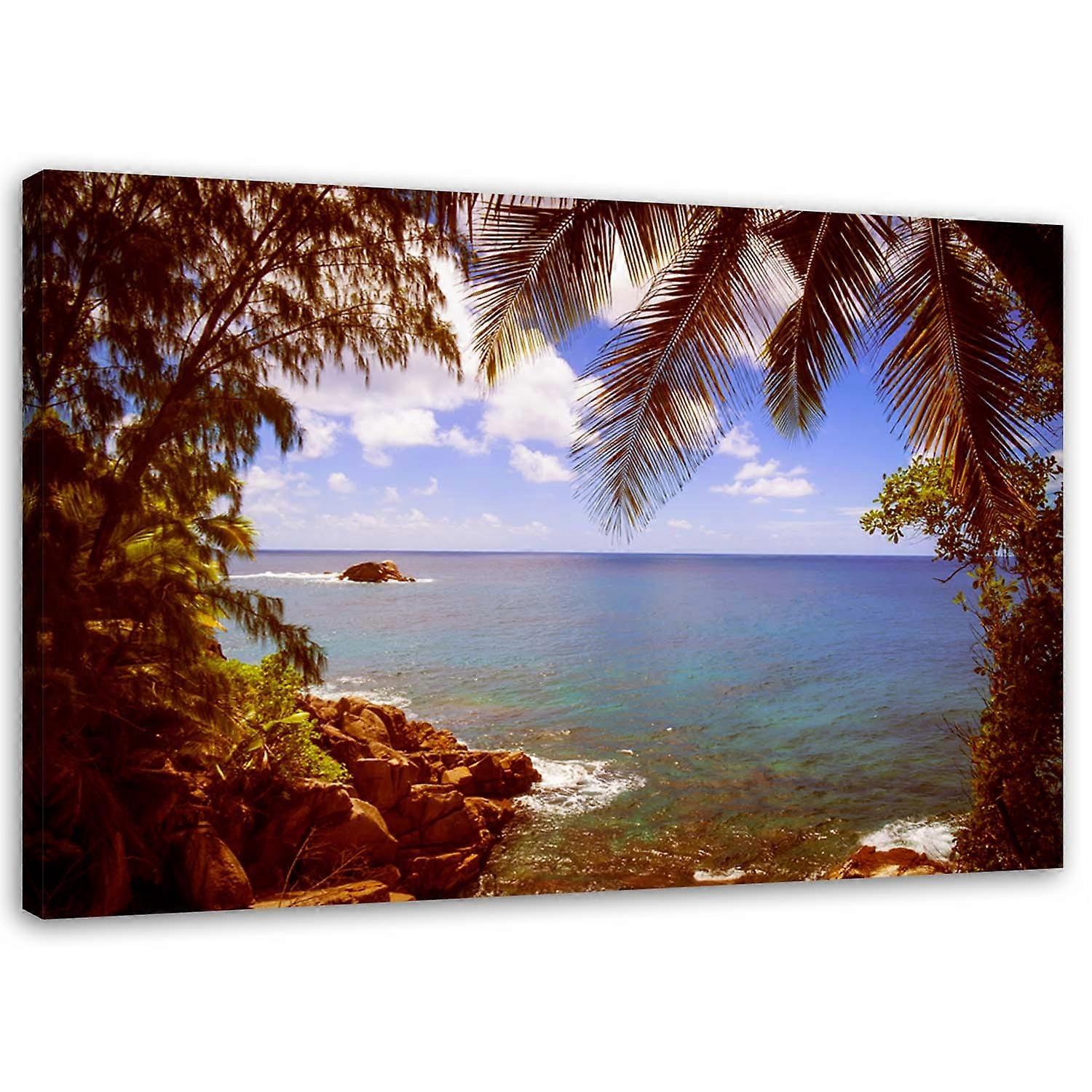 Pânză, Plajă palmieri exotici - 60x40