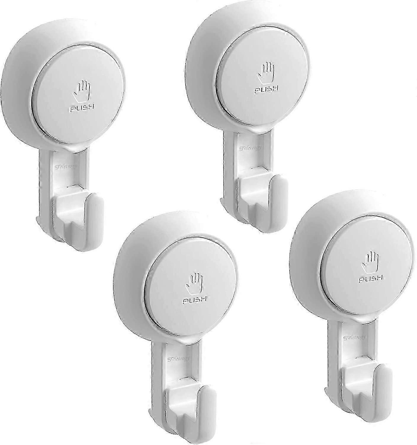Suction Cup Hooks Suction Hooks No Drilling - 4 Pieces Suction Hooks Extra Strong Max 5kg Waterproof Suction Cup Hooks