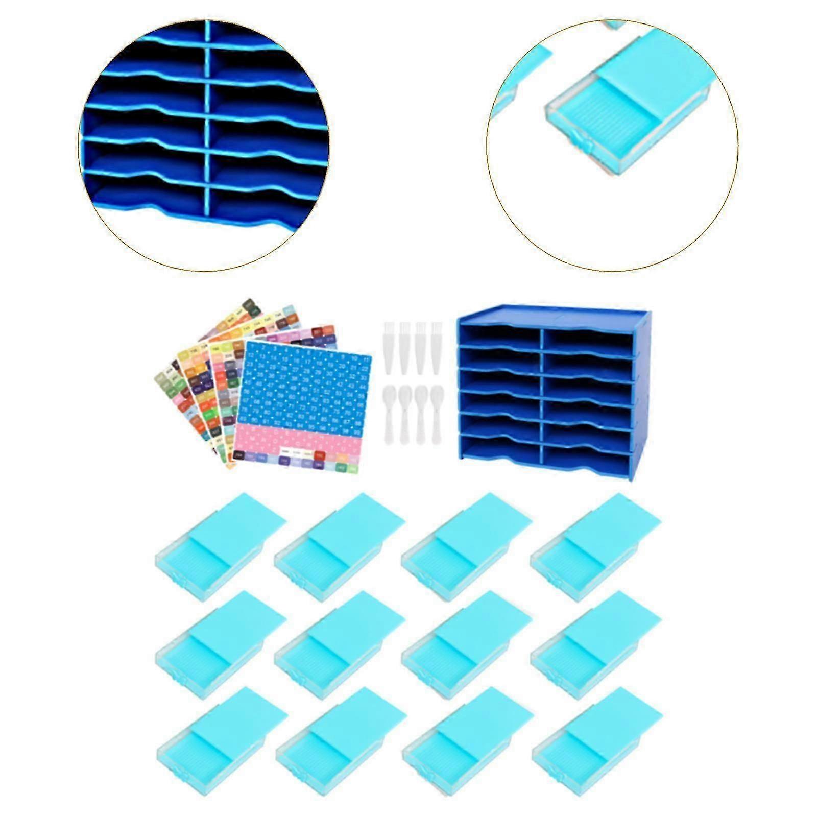 12x Diamond Craft Tray with Lid Rhinestone Tray Diamond Craft Tool ...