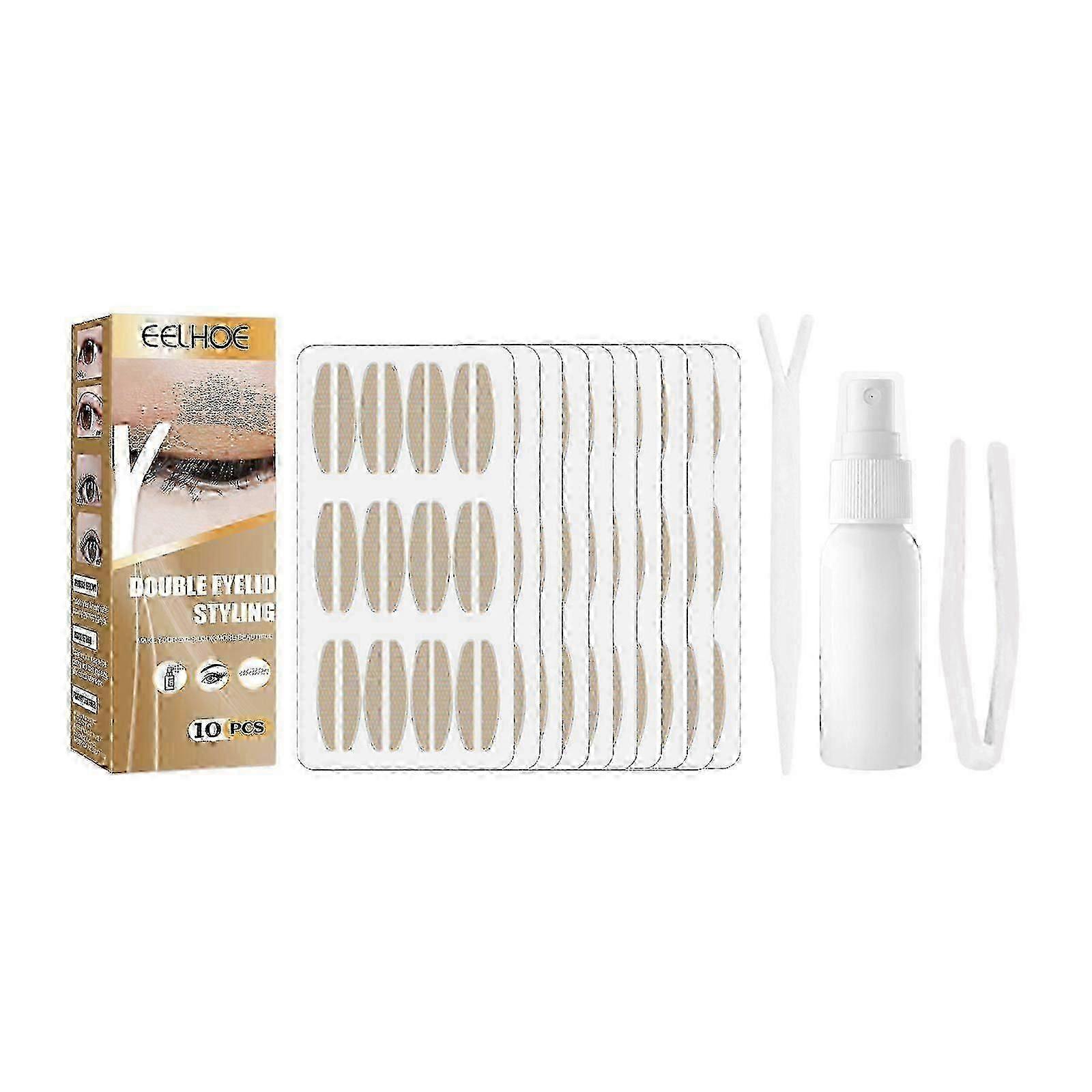 Double Eyelid Adhesive Eye Adhesive Lace Mesh Invisible Glue-Free Breathable Super Adhesive Long Lasting Clip Set