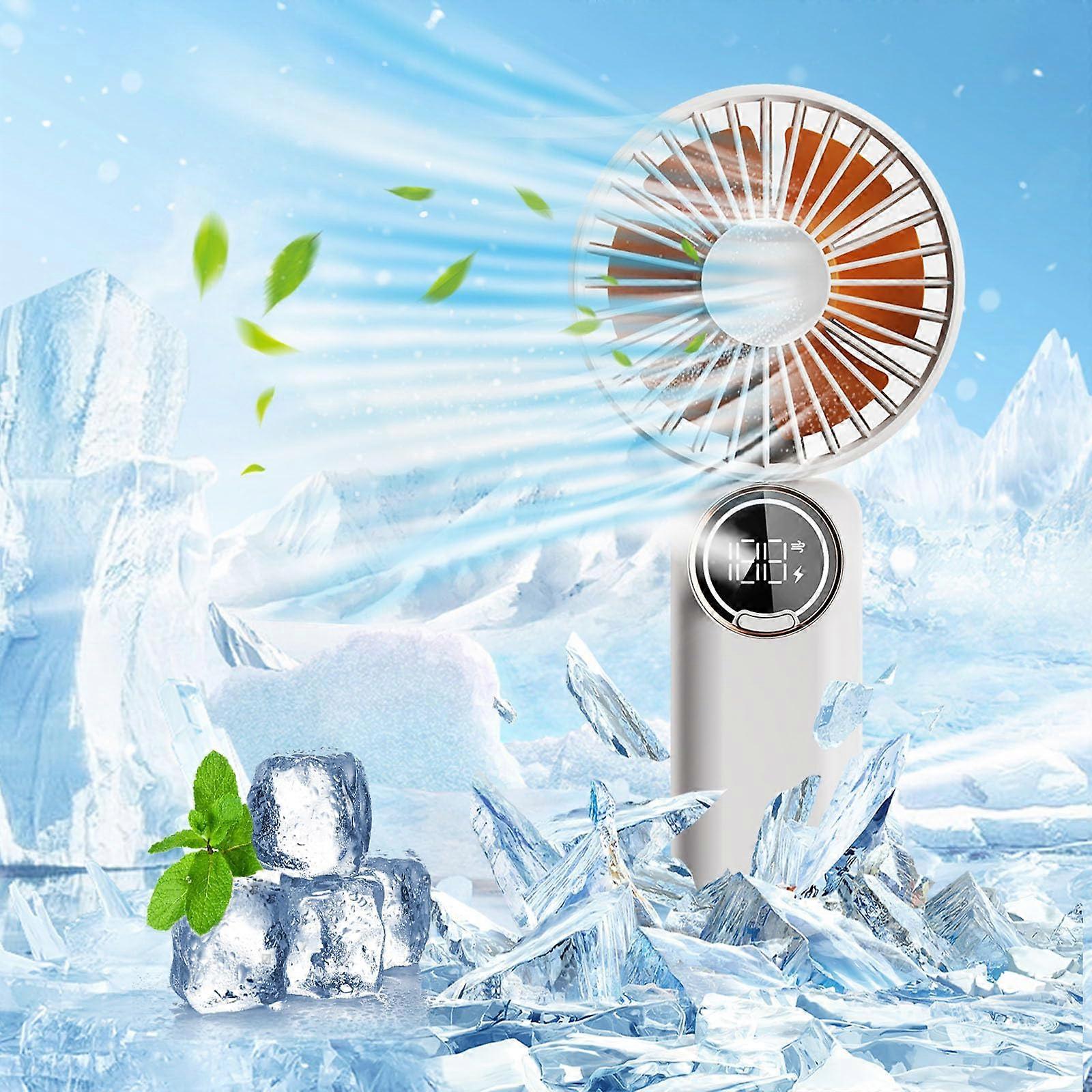 Mini Handheld Fan, USB Powered Desktop Fan with Digital Power Display, for Home Office Outdoor