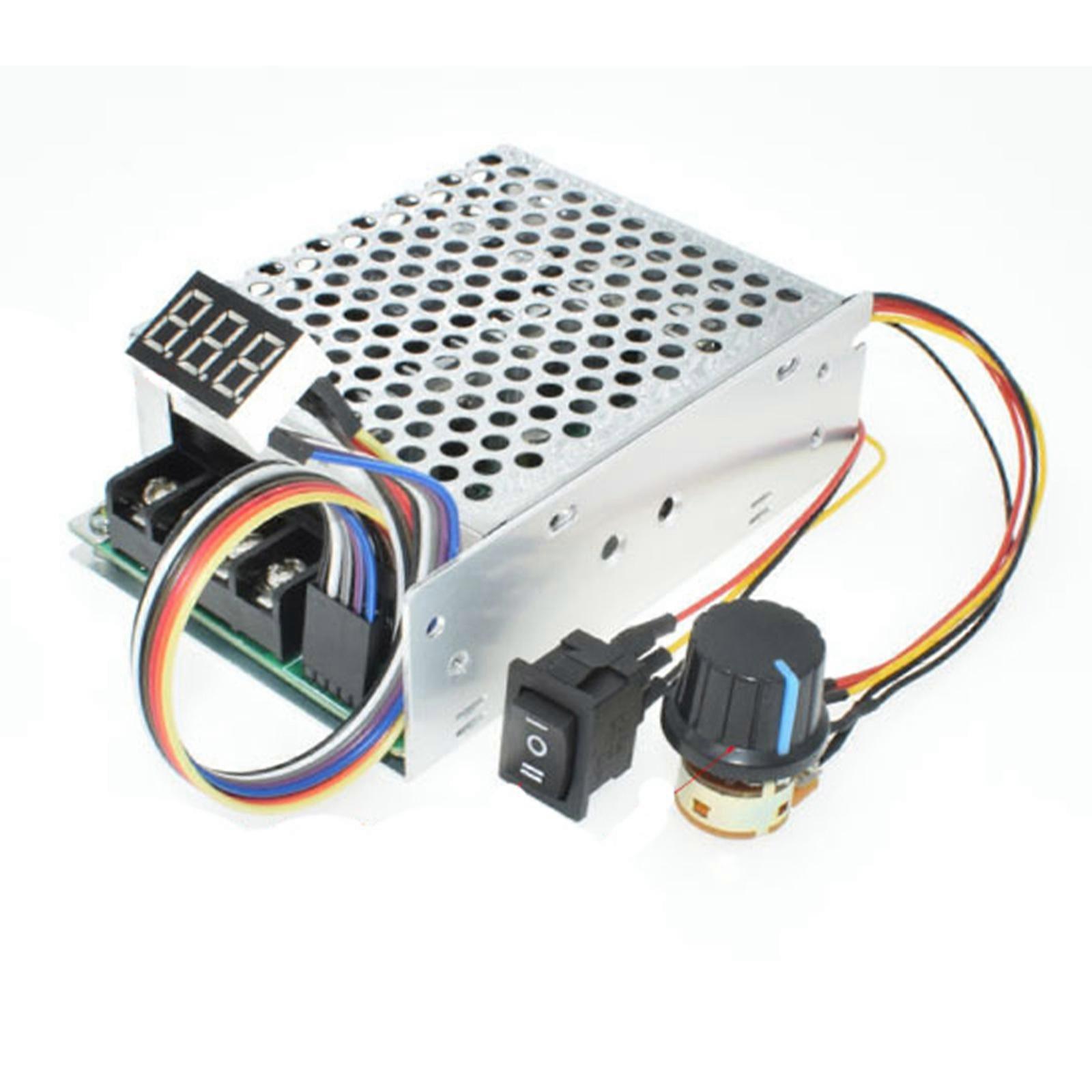 Large Power 60A Motor Speed Regulator Motor Speed Controllers 10-55V with LED Display & Variable Speed Potentiometer
