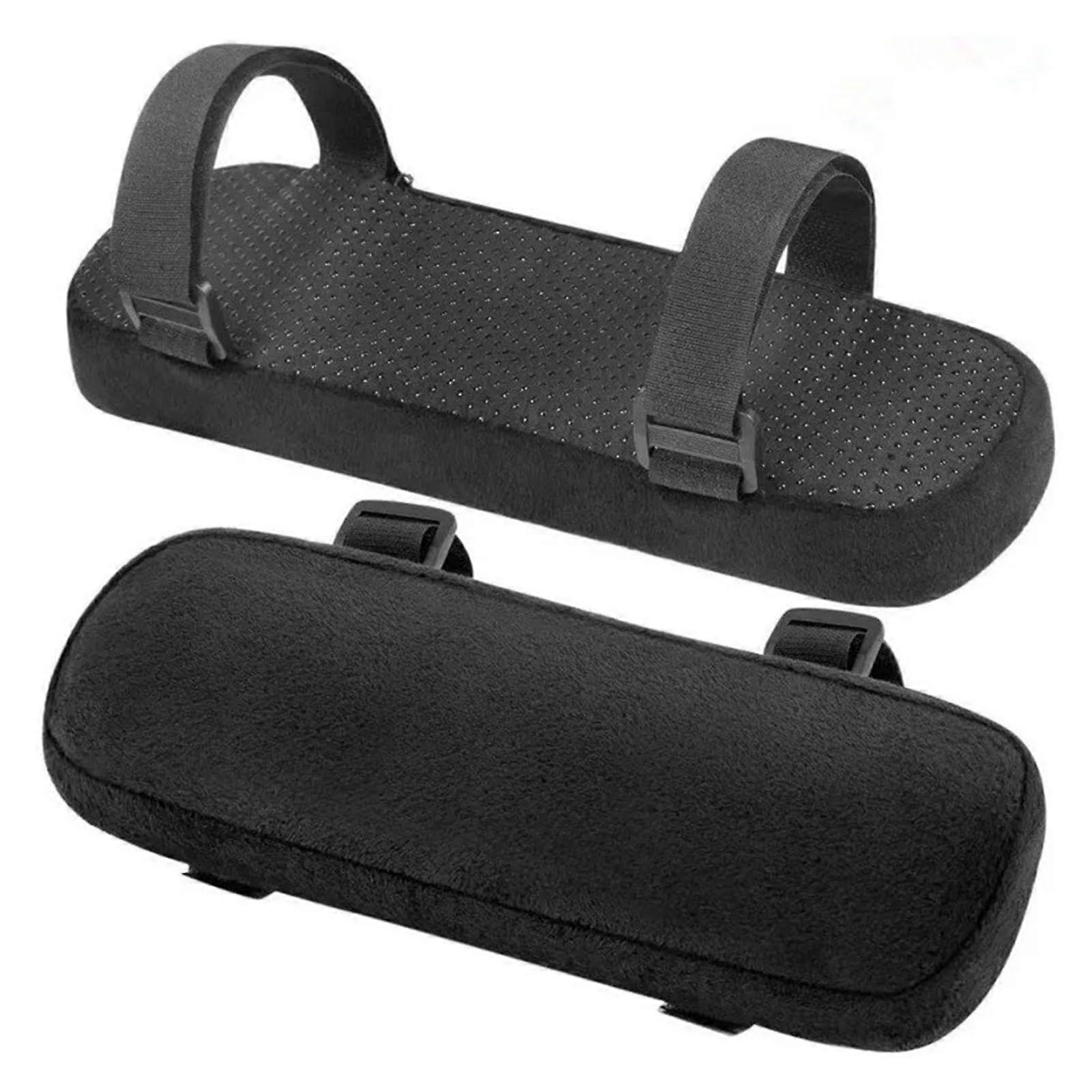 2Pcs Memory Foam Armrest Cover Pads Cushion for Office Chair(Black)
