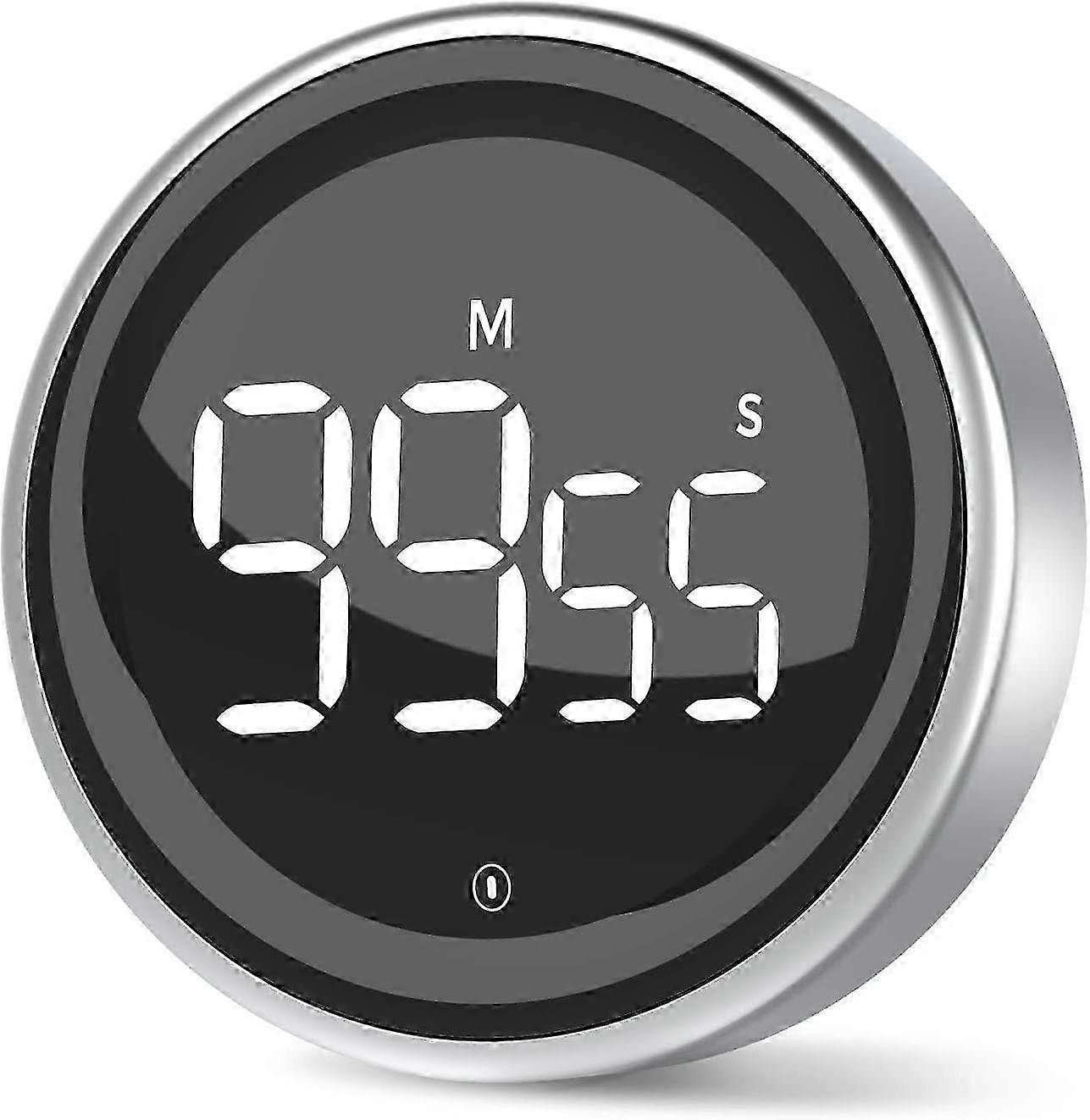 Kitchen Timer Digital Timer with Stopwatch Function and Countdown Aluminum Alloy Housing 2 Display Screen Modes 3 Adjustable Volume Levels