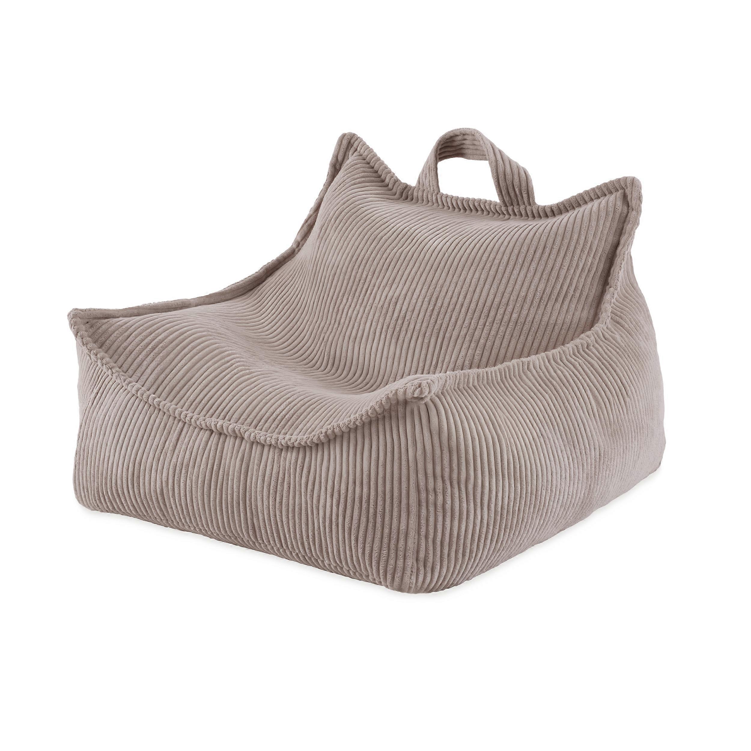 Misioo Puffy Poltrona Quadrata Velluto a coste Beige