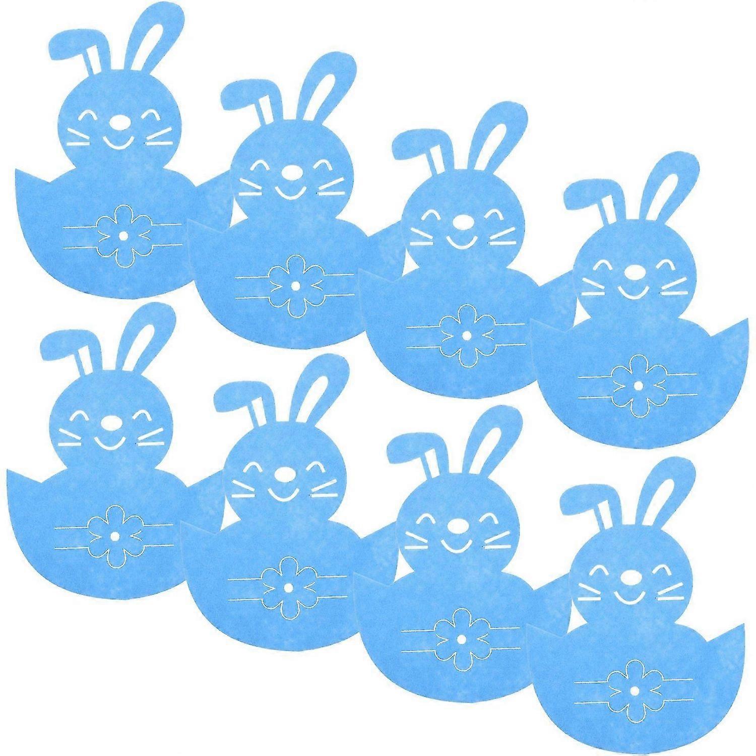 8pcs Easter Bunny Tableware Bags Easter Fork and Knives Bags Easter Bunny Decorations