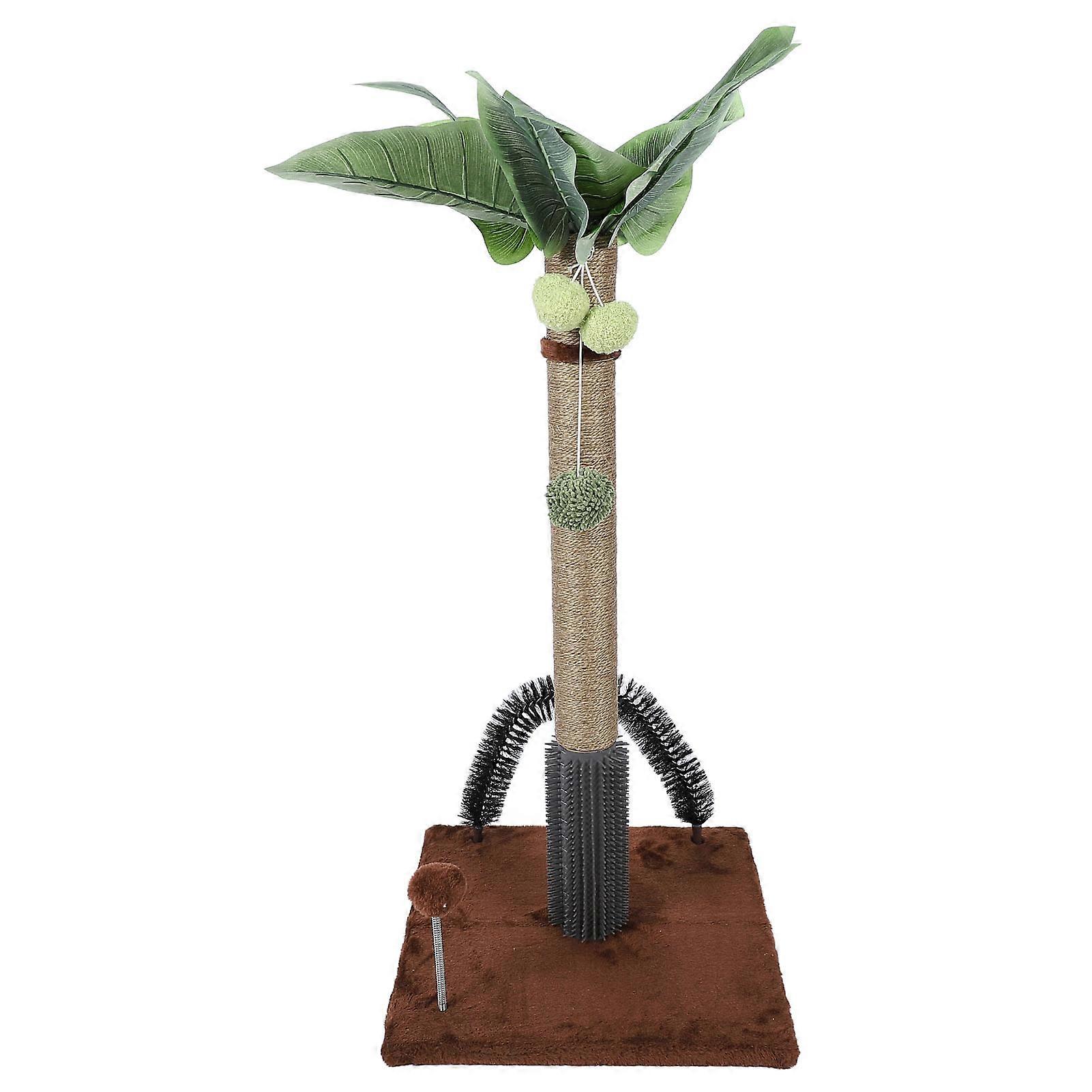 29.5in Tall Cat Scratching Post Sisal Scratching Posts with Self Groomer Ball Sturdy Kitten Scratch Posts for Indoor Cats Brown 