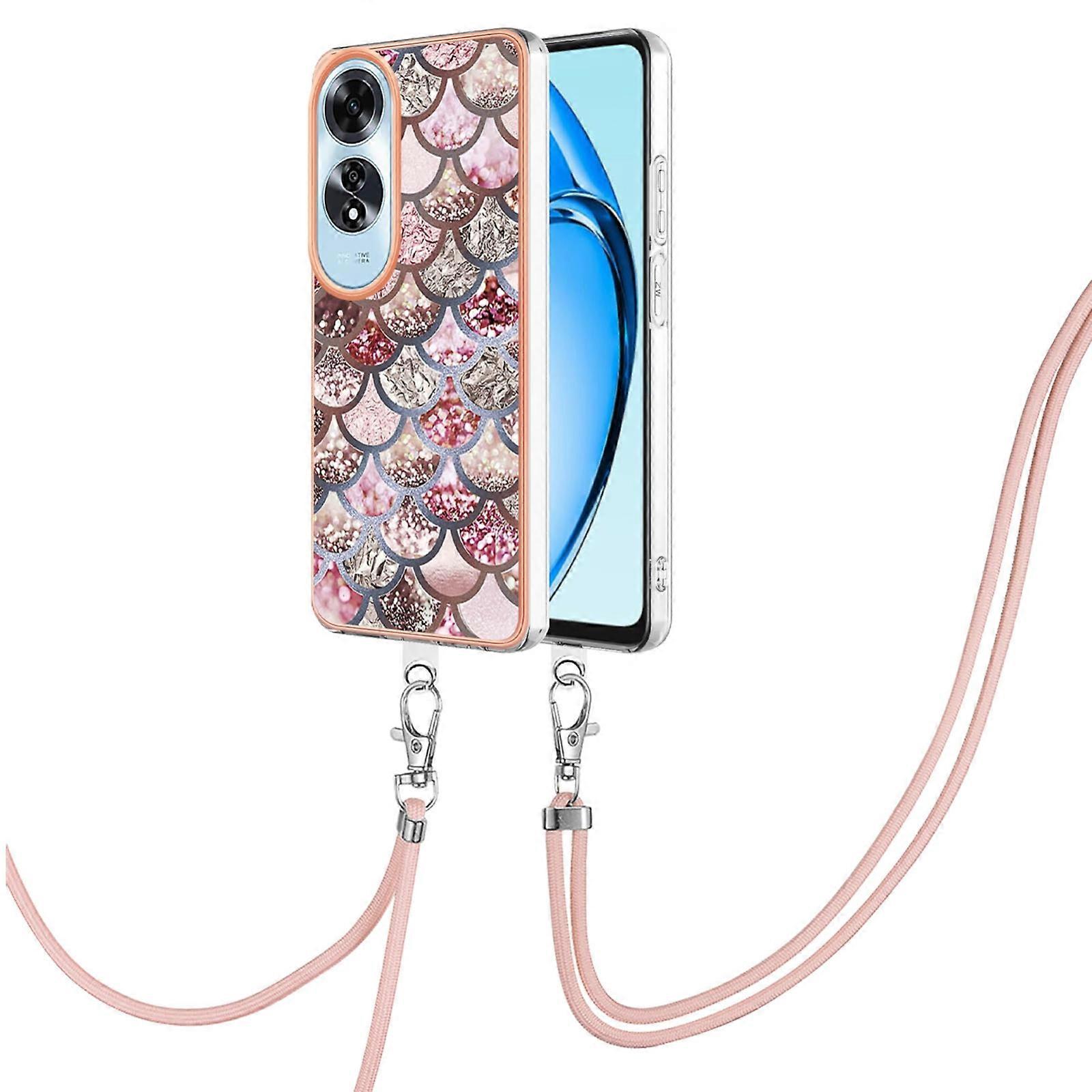 Electroplating Pattern IMD TPU Shockproof Case with Neck Lanyard
