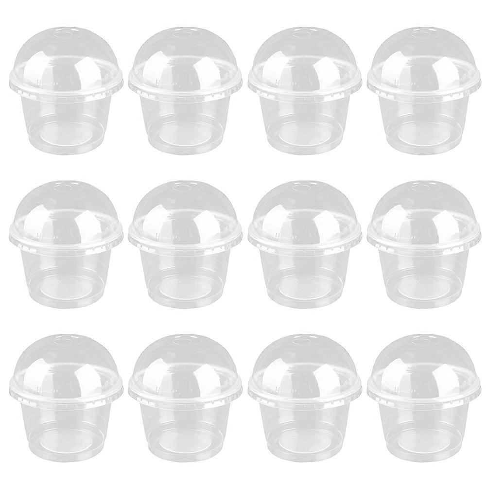 Clear Salad Cups with Covers Made of PP Material for Kitchen Use 20pcs 250ml