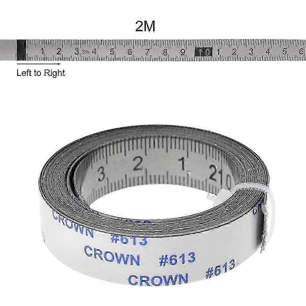 מצנפת נירוסטה מסלול סרט מדידה דבק עצמי סרגל בקנה מידה מטרי 2M משמאל לימין