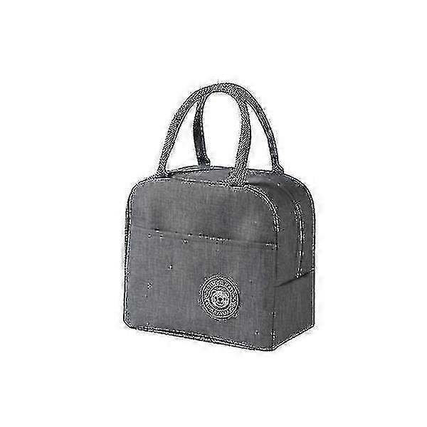 断熱クーラーバッグ防水ポータブルランチトート(お弁当箱用ジッパー付き) - グレー
