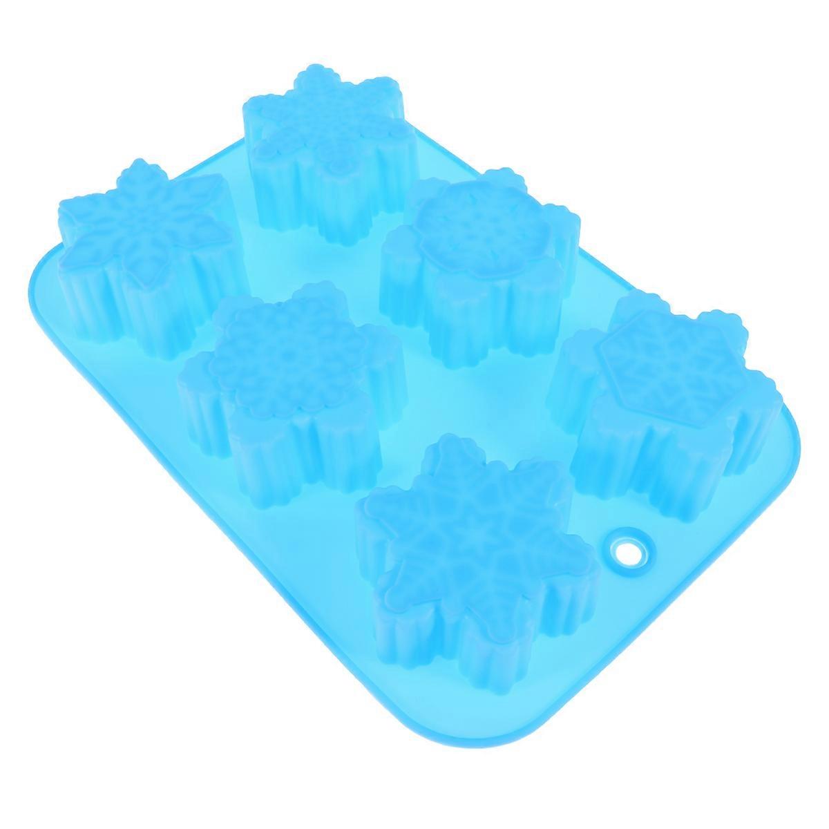 Snowflake Molds For Baking Cake Mould Silicone 6-Cavity Assorted Pattern Diy Handmade Home Practice 1Set