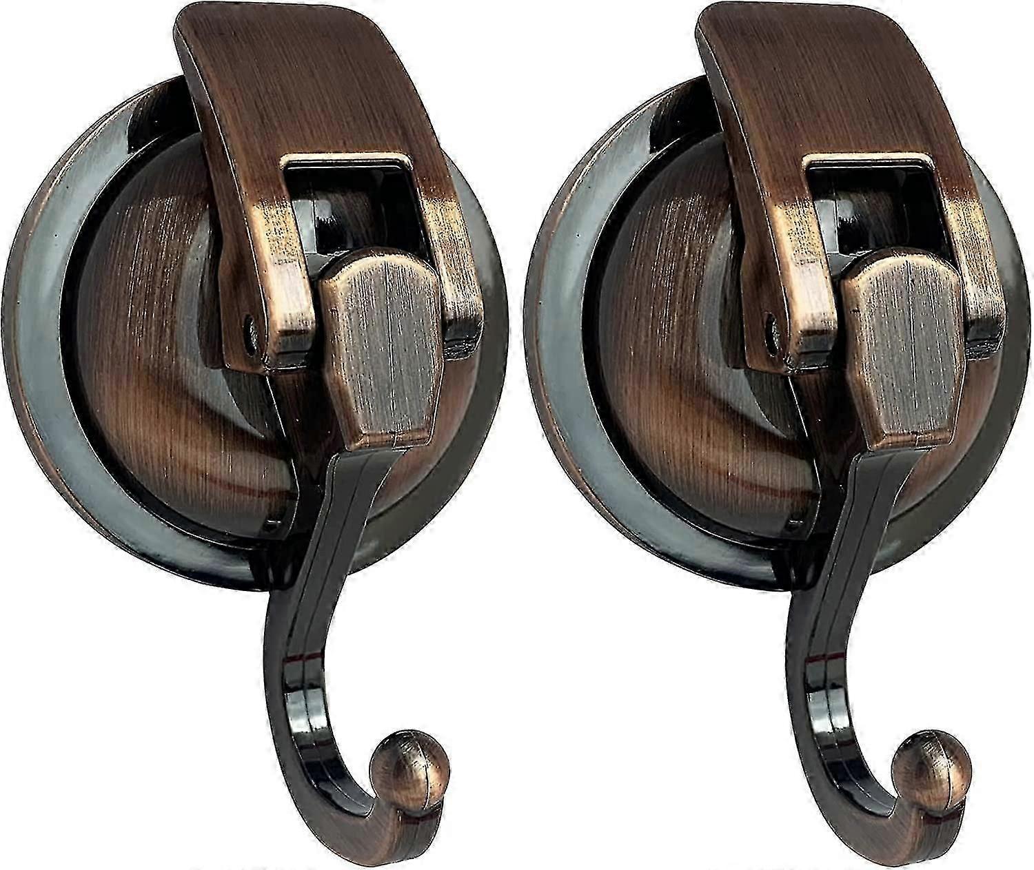 2 Pack Heavy Duty Suction Cup Hooks (antique Brass, 2 Pack)