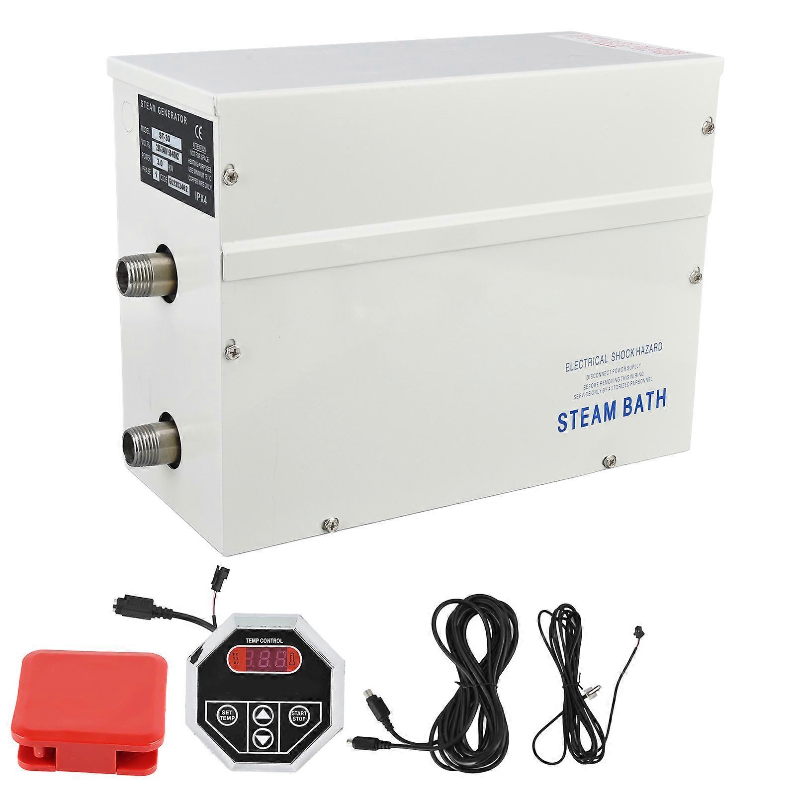 3KW Steam Generator Steam Shower Automatic Descaling SPA Sauna SPA Steam Generator Steam Room Accessory 220‑240V