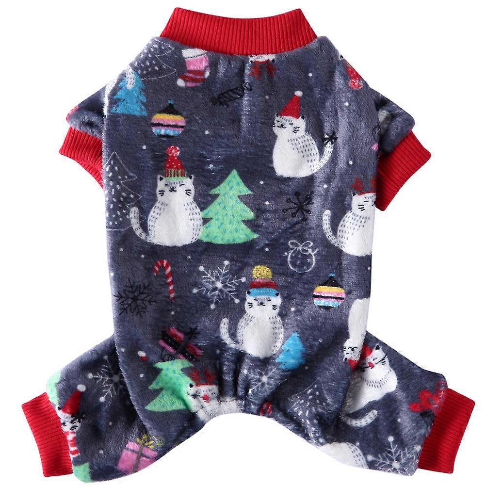 Gingerbread Dog Pajamas Pet Costume Warmth Function Christmas Event Purple 1Pcs