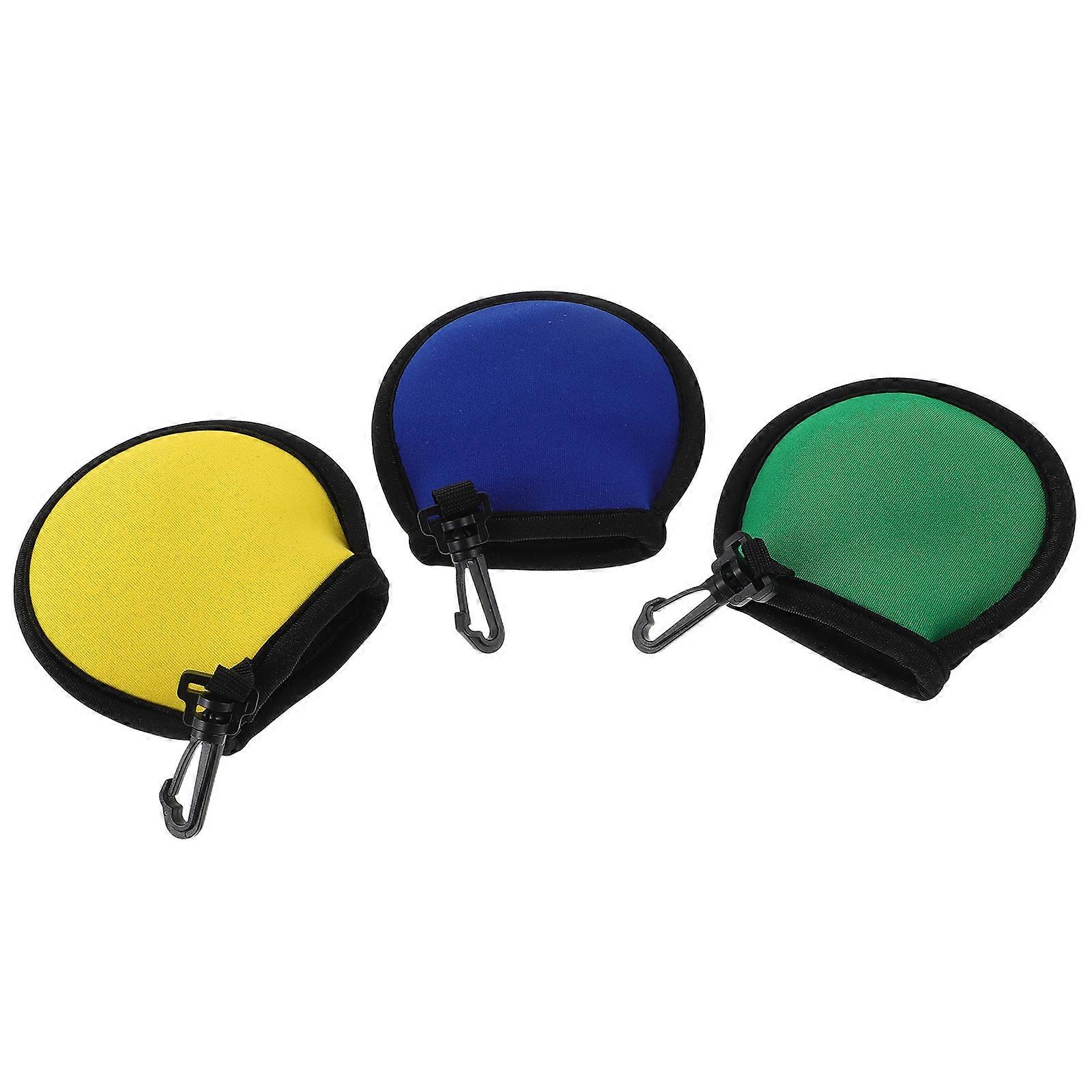 3pcs Golf Ball Washer Bag with Hook – Portable, Weatherproof Cleaning Pouch for Golfers, Durable Design, Easy Attachment to Golf Bags